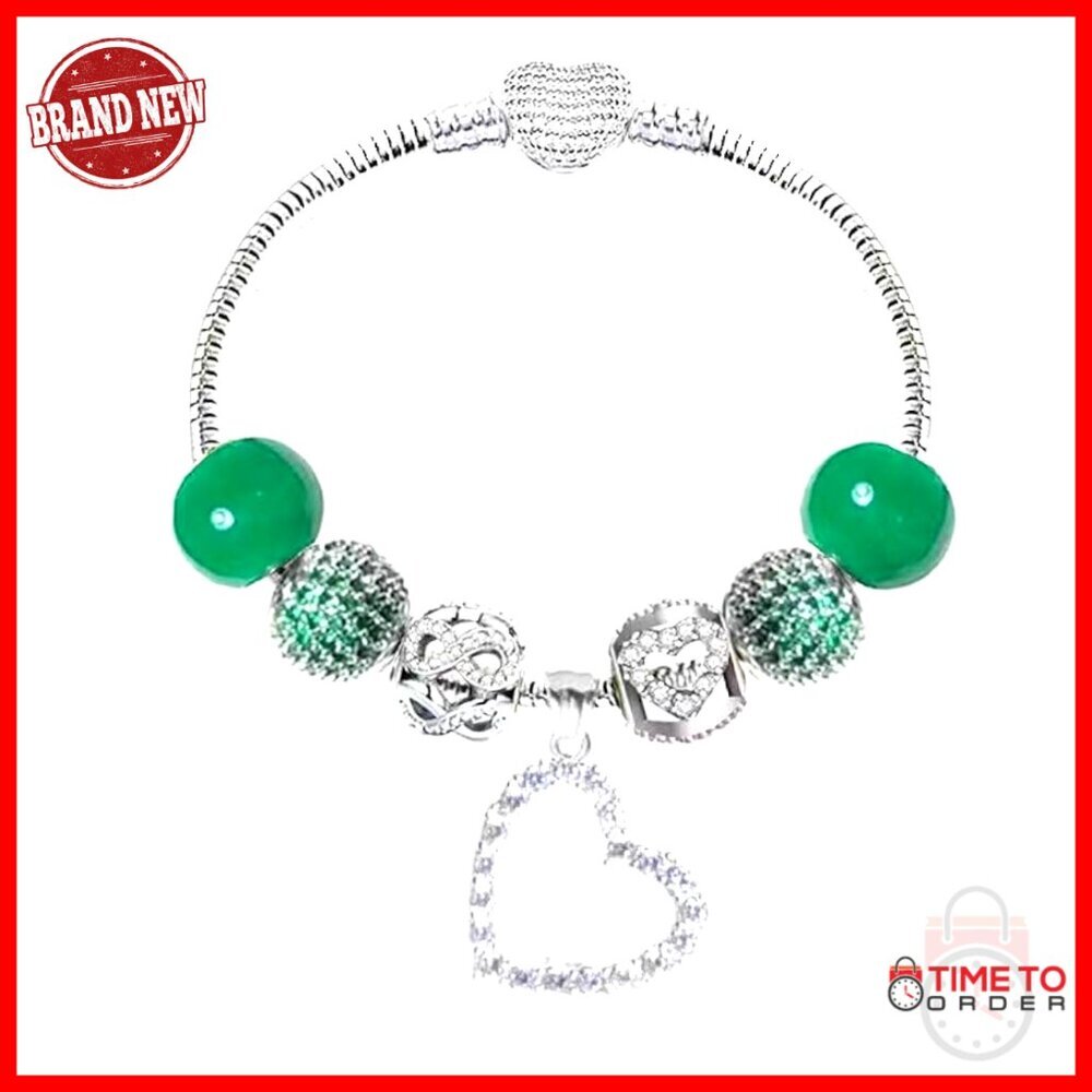 Silver Plated Charm Bracelet Elegant Minimal Chic Cubic Zirconia Infinity Love
